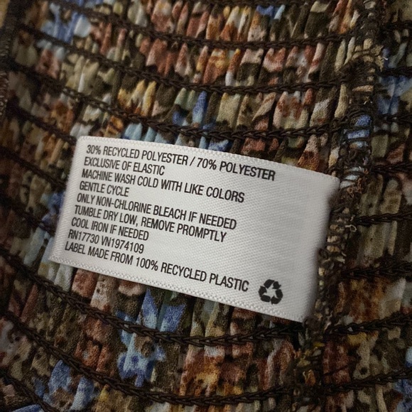 Brown Flowery Scrunch Mermaid Dress - Picture 6 of 6